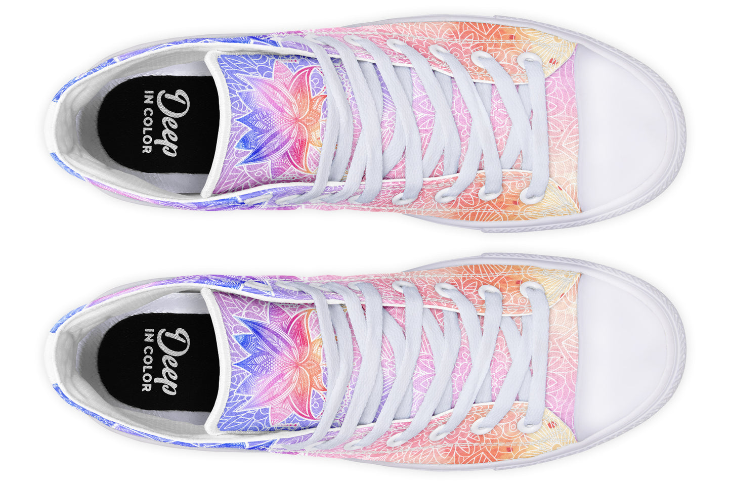 Watercolor Mandala Lotus Flower Hightops