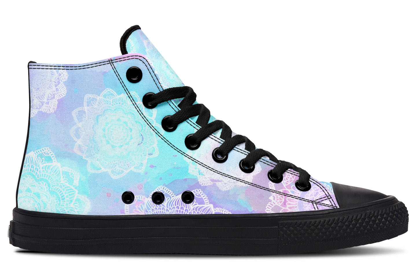Watercolor Pastel White Mandala Hightops