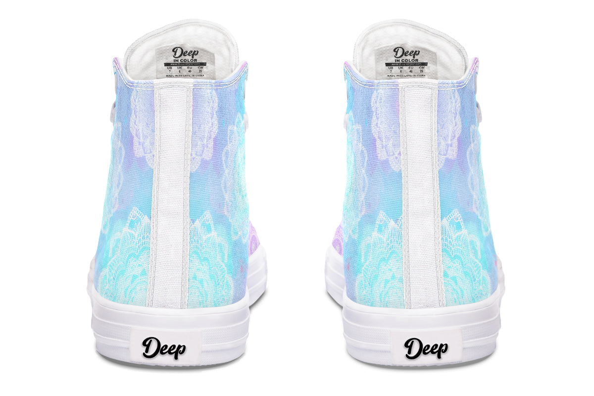 Watercolor Pastel White Mandala Hightops