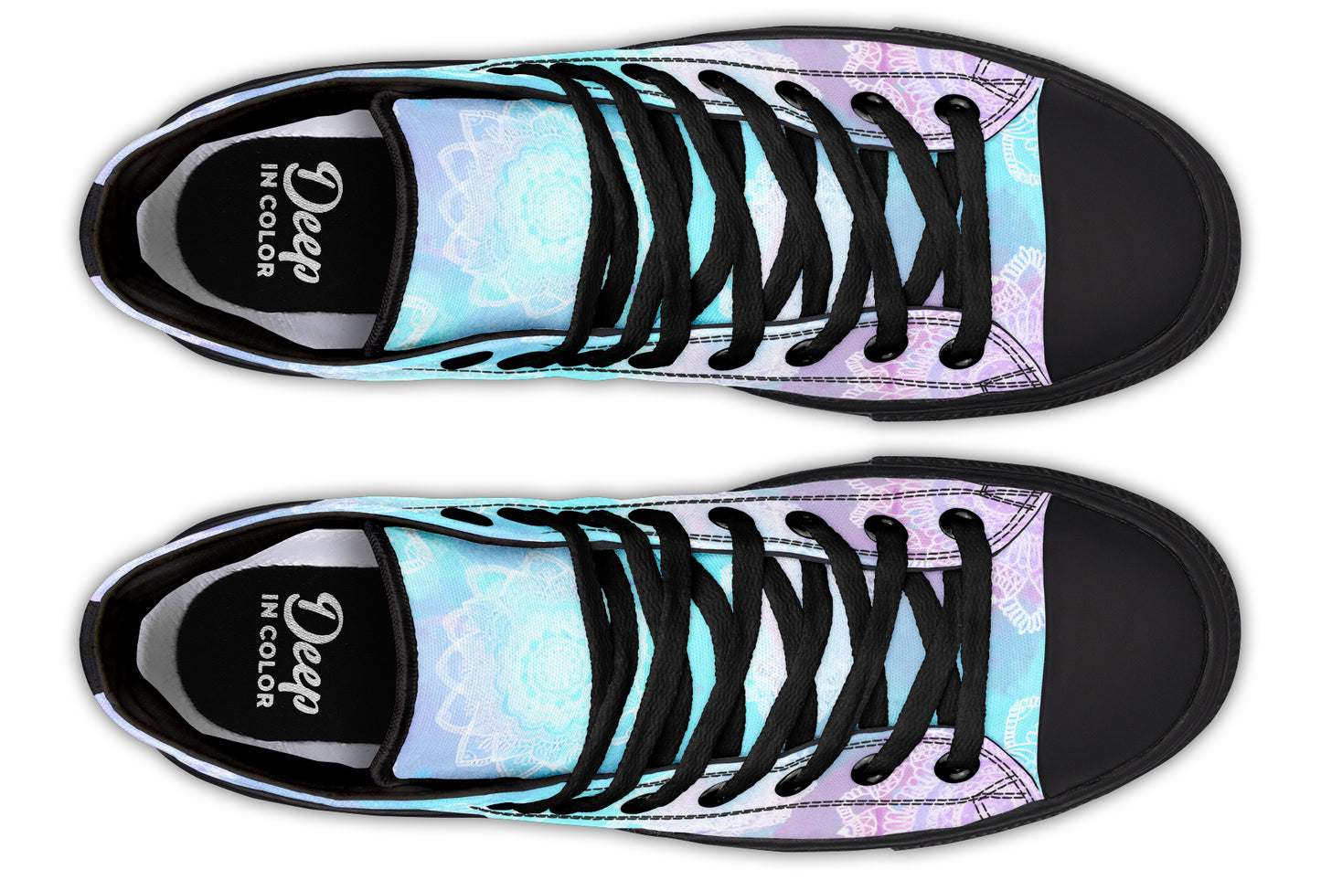Watercolor Pastel White Mandala Hightops