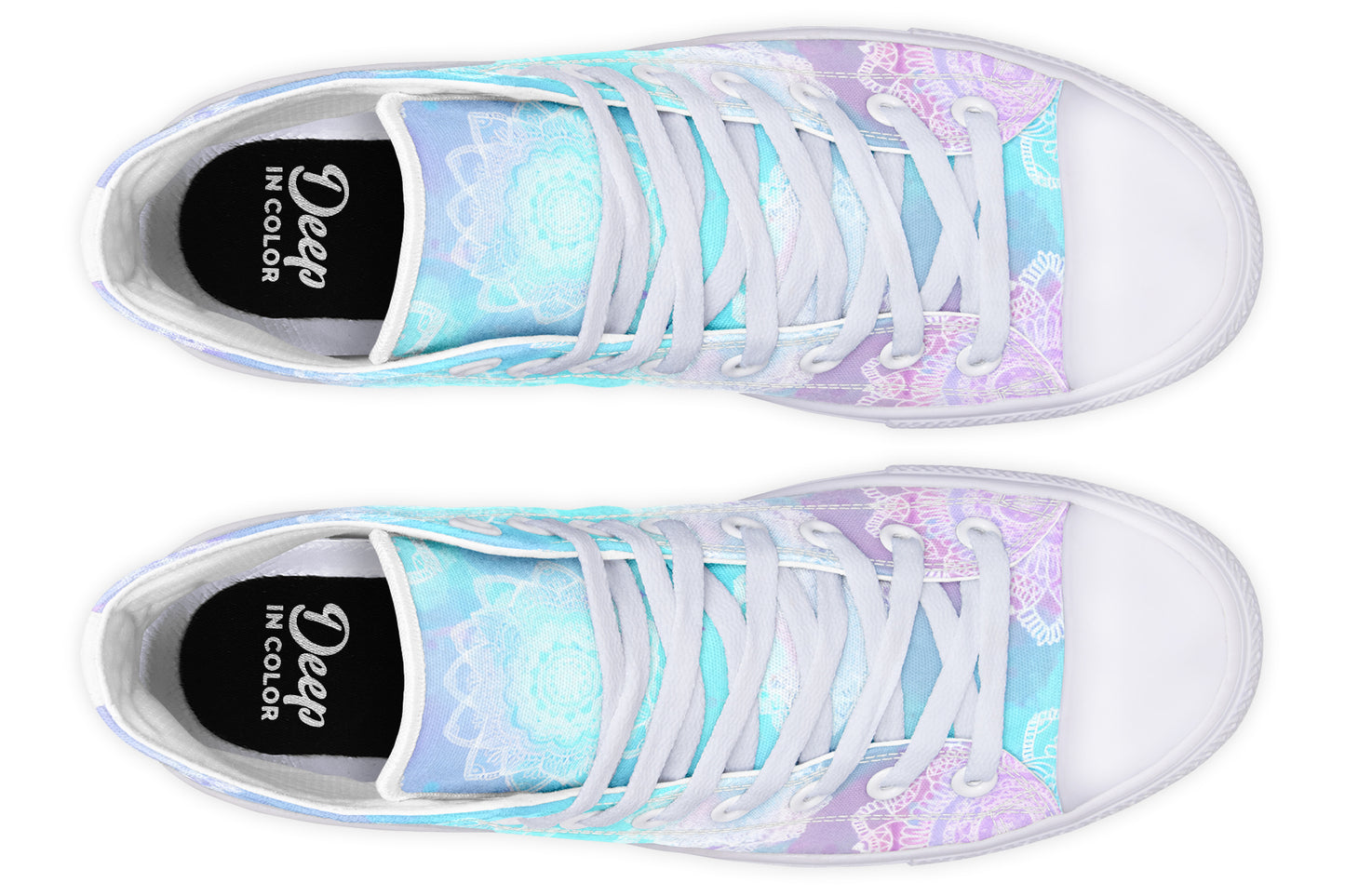 Watercolor Pastel White Mandala Hightops