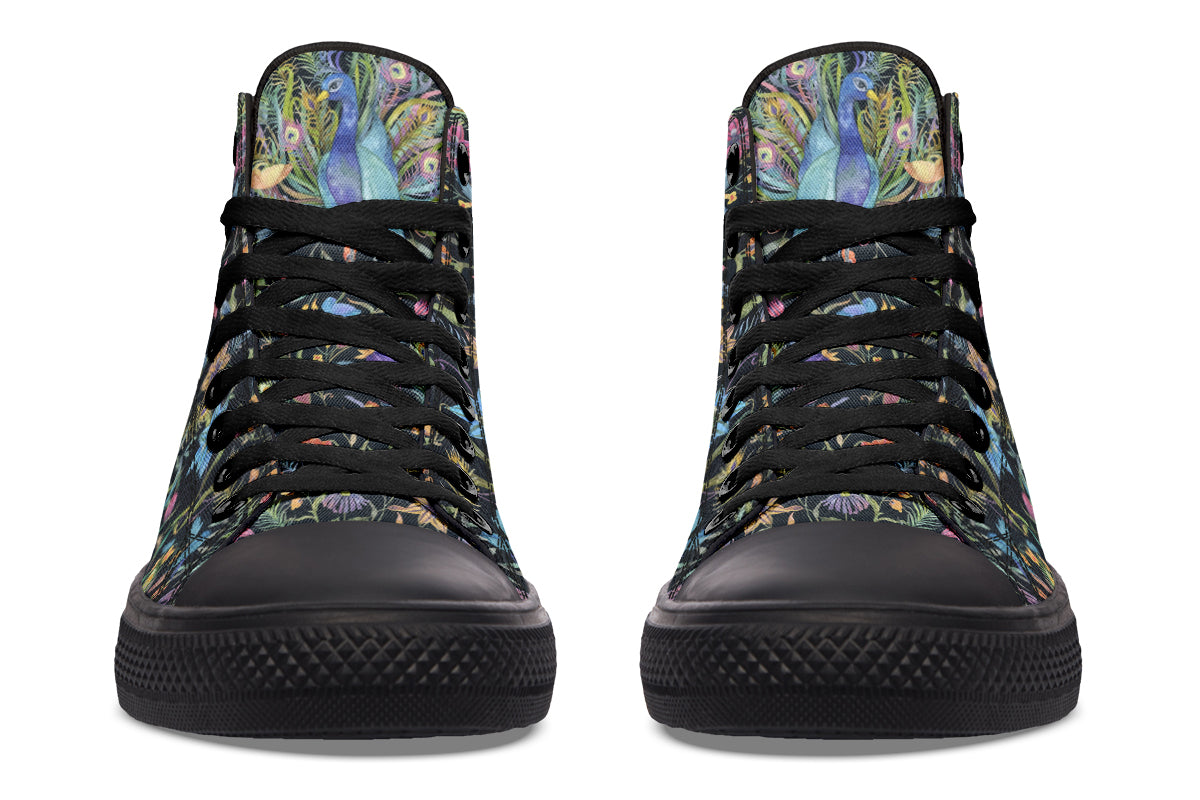 Watercolor Peacock Floral Hightops