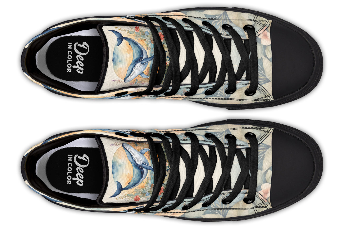 Whale And Flowers Hightops