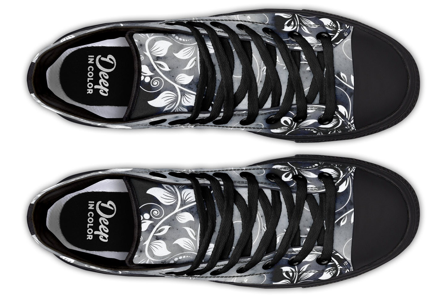 White Leaves Swirl Hightops