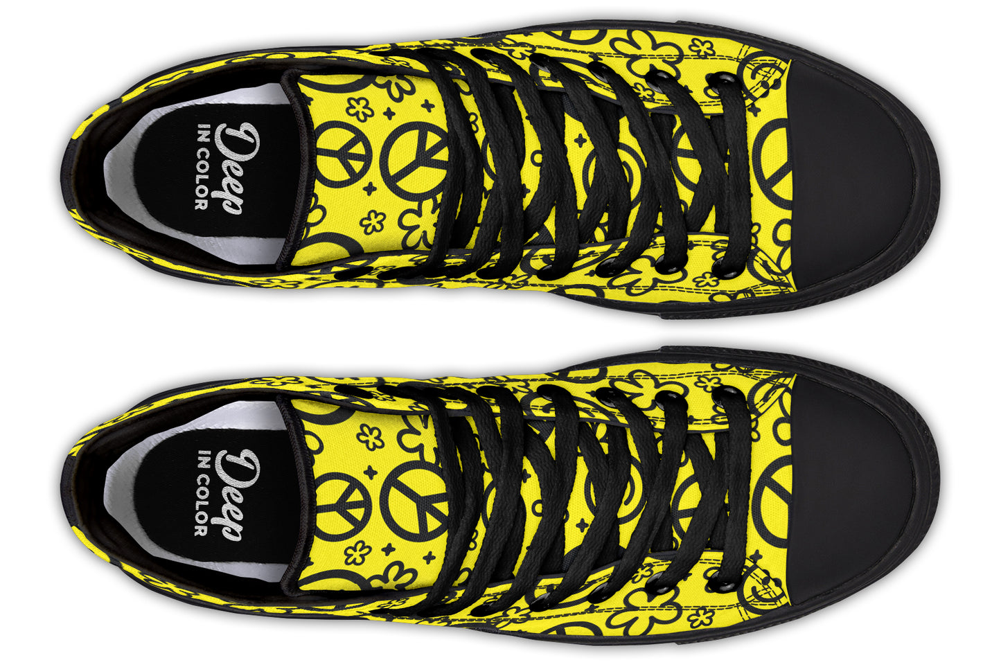 Yellow Happy Peace Yin Yang Hightop