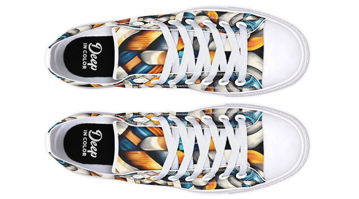 Checkered Orange Blue Lowtop