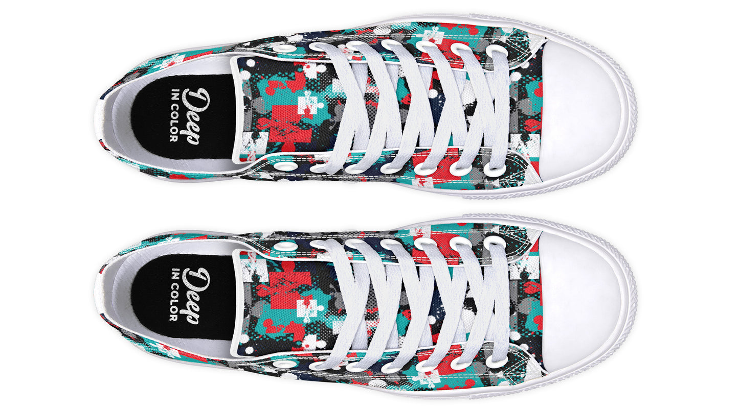 Colorful Grunge Puzzle Lowtops