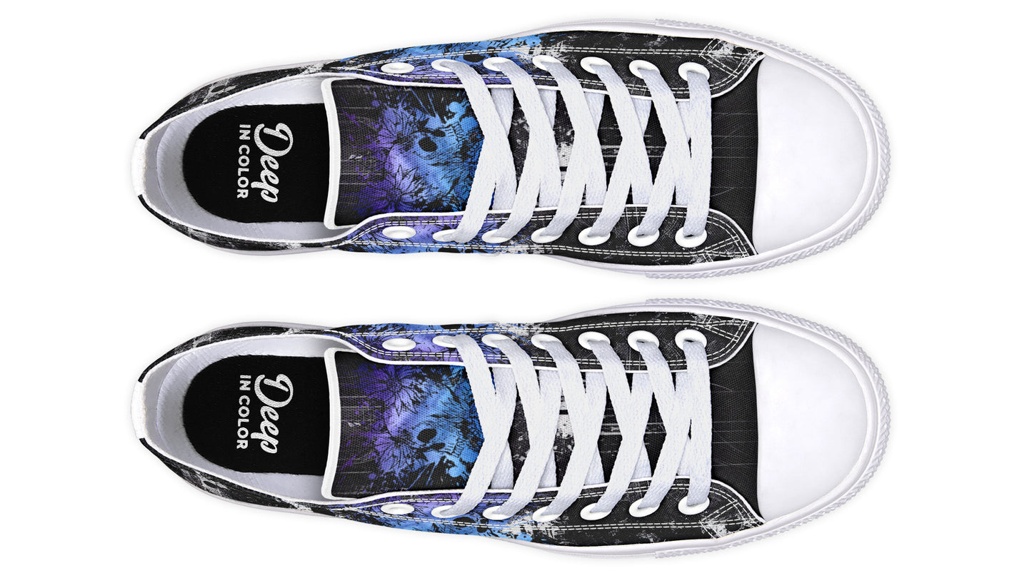 Grunge Flower Skull Lowtops
