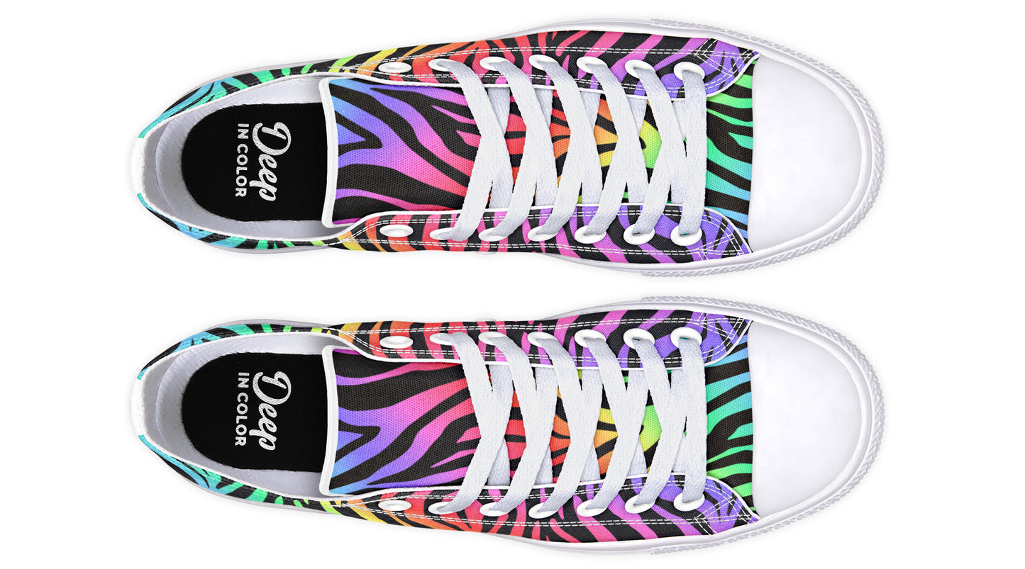 Rainbow Zebra Print Lowtops