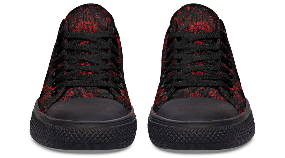 Red Mandala Flower Lowtops