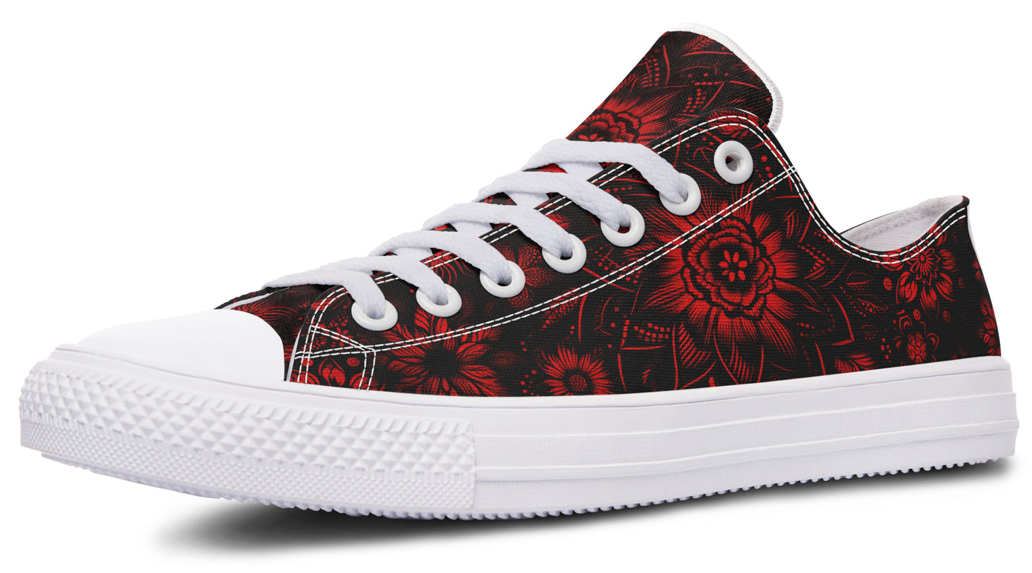 Red Mandala Flower Lowtops