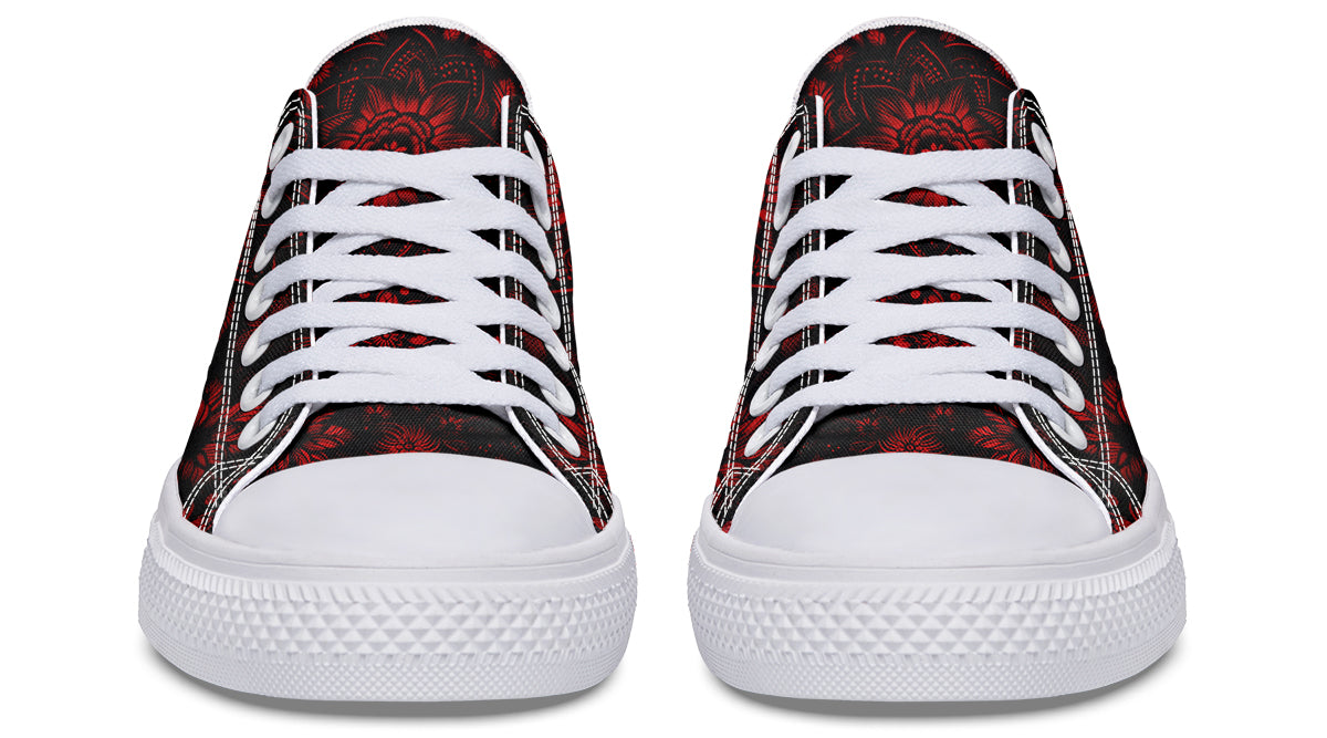 Red Mandala Flower Lowtops