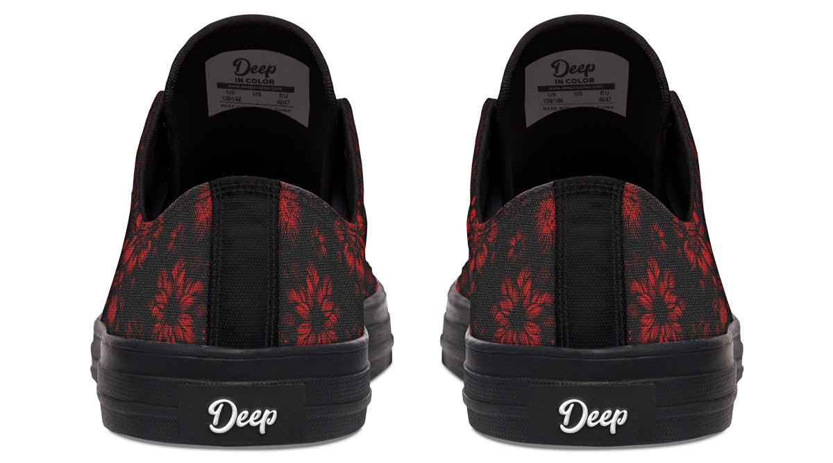 Red Mandala Flower Lowtops