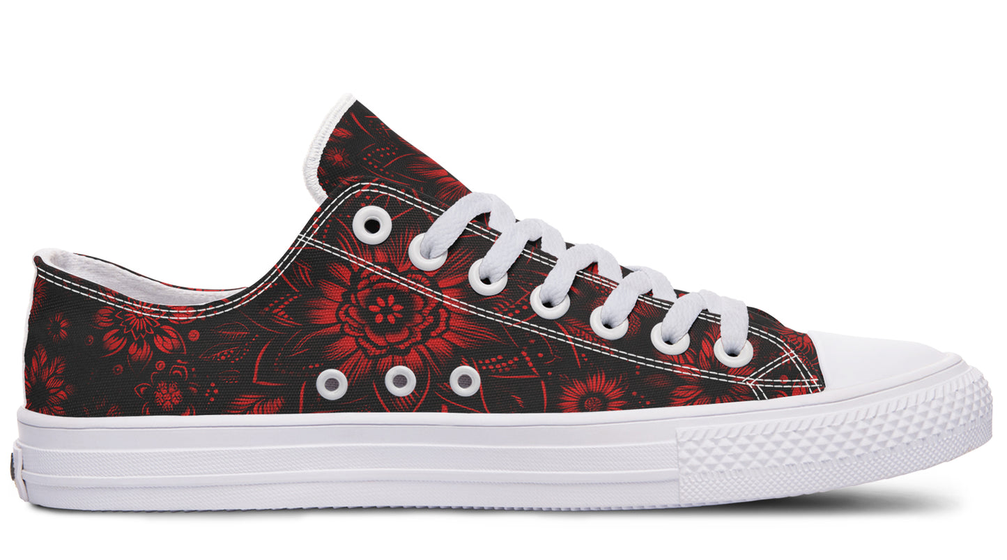 Red Mandala Flower Lowtops