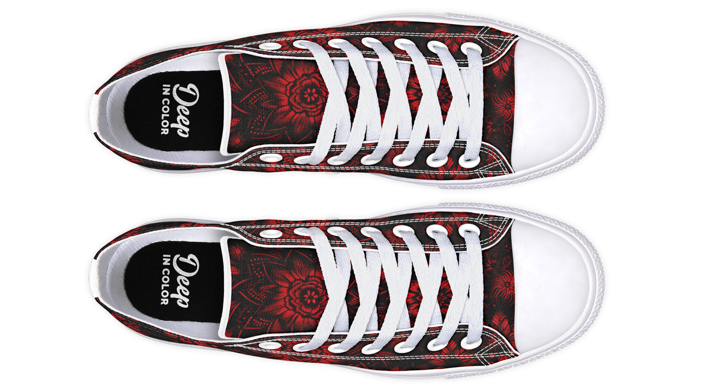 Red Mandala Flower Lowtops