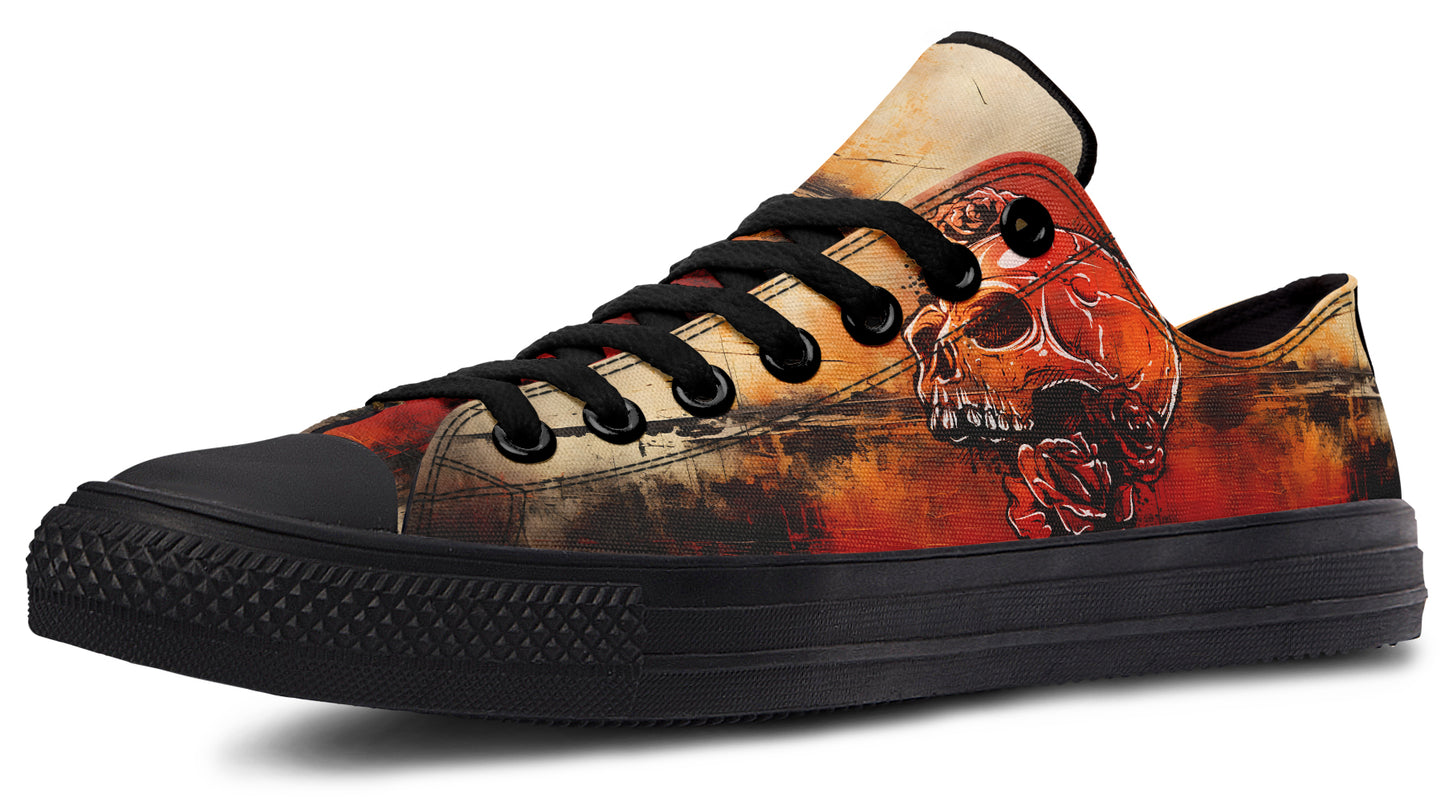 Rusty Skull And Roses Lowtops