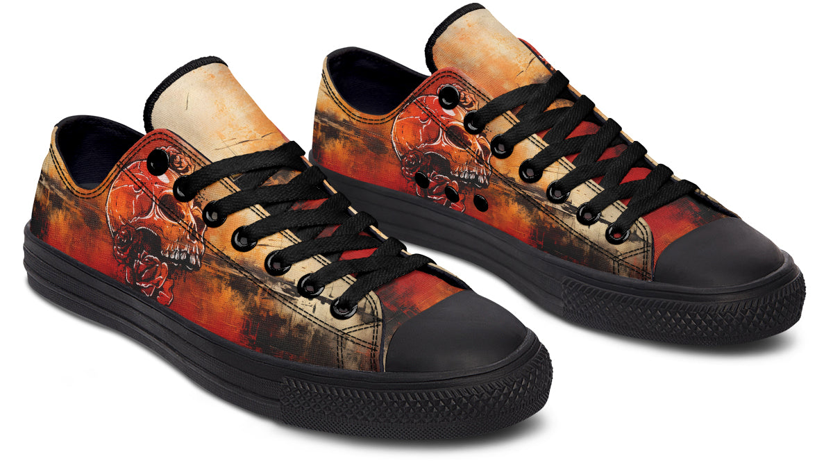 Rusty Skull And Roses Lowtops