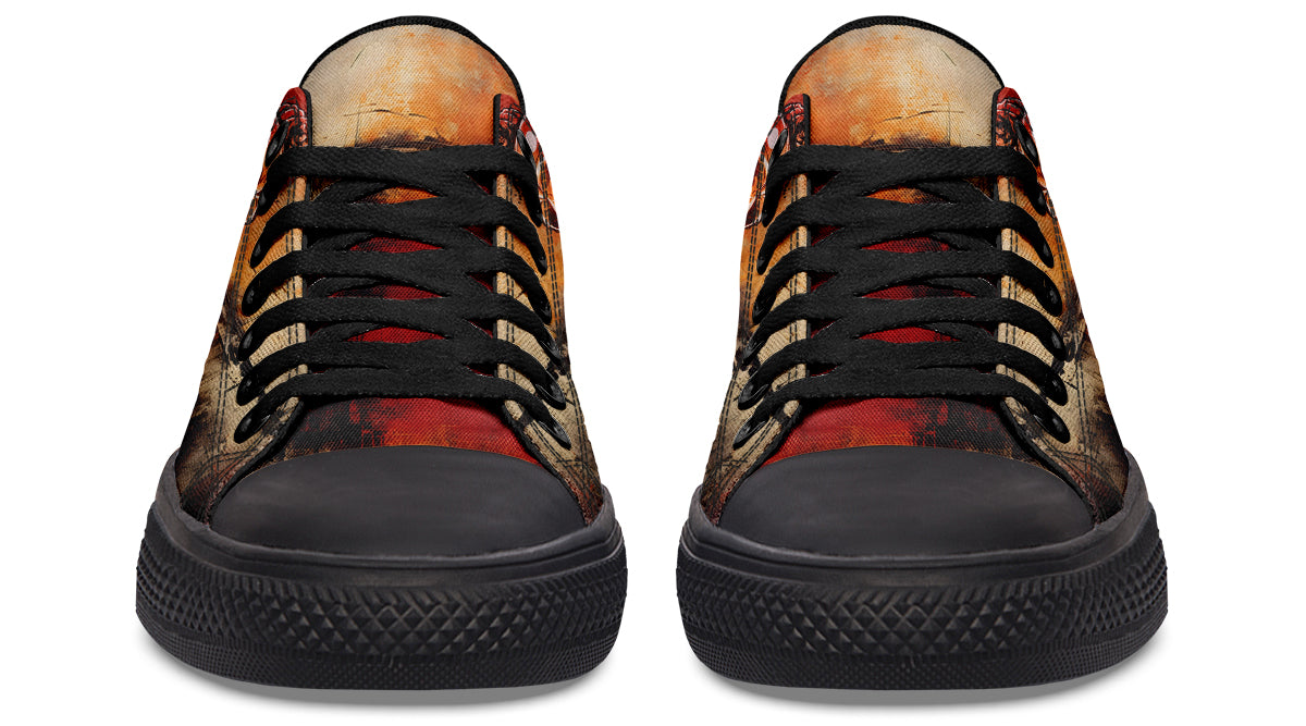 Rusty Skull And Roses Lowtops