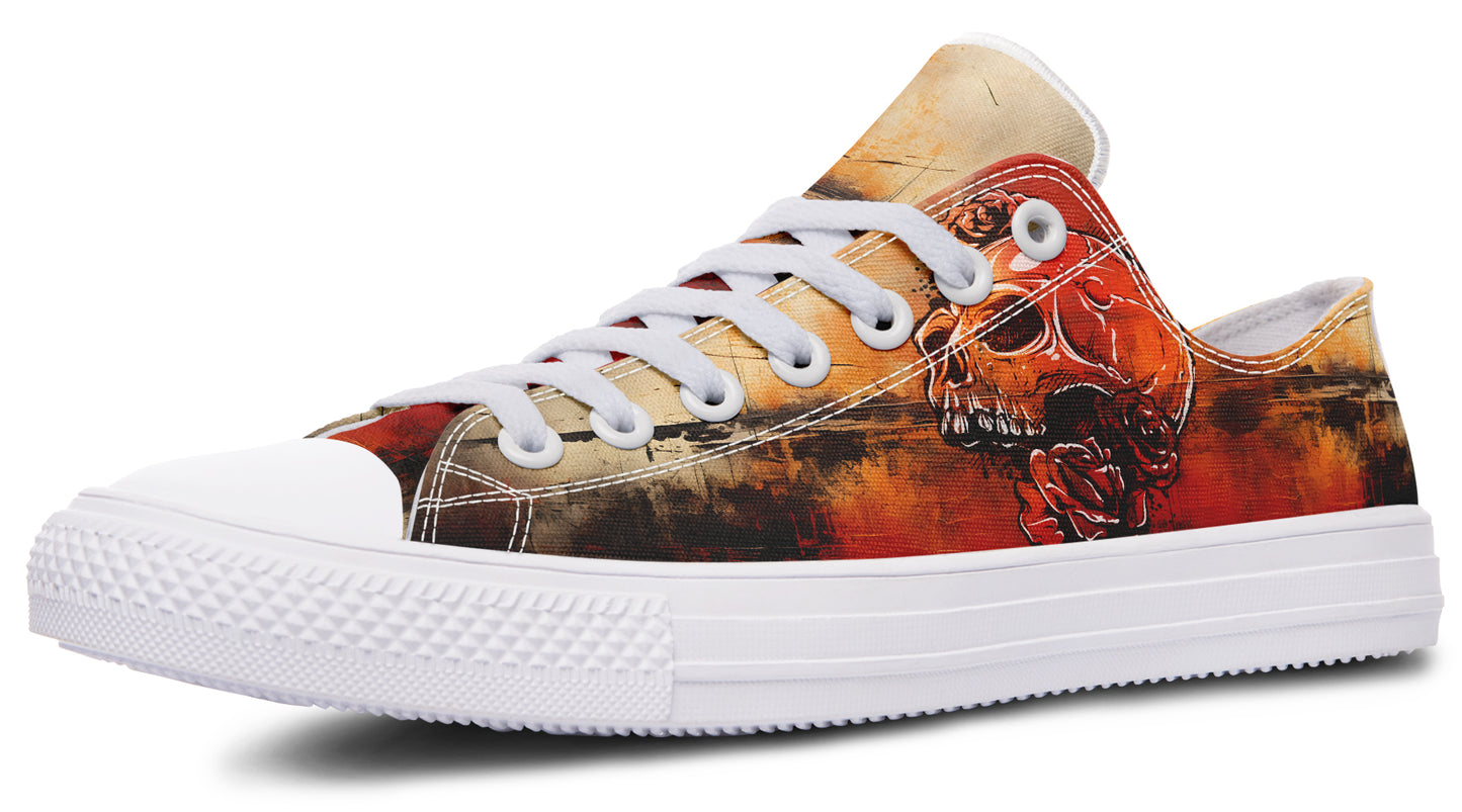 Rusty Skull And Roses Lowtops