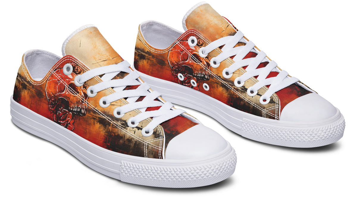 Rusty Skull And Roses Lowtops