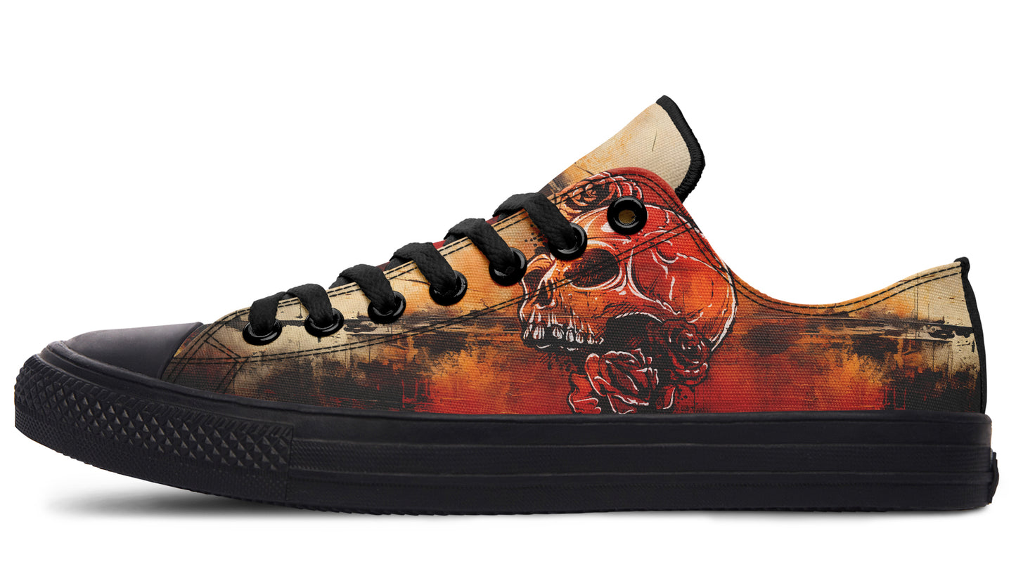Rusty Skull And Roses Lowtops