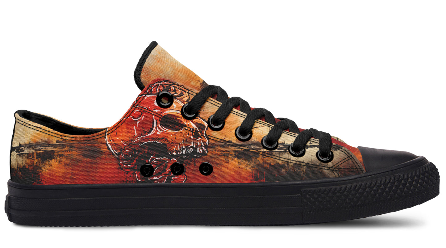 Rusty Skull And Roses Lowtops