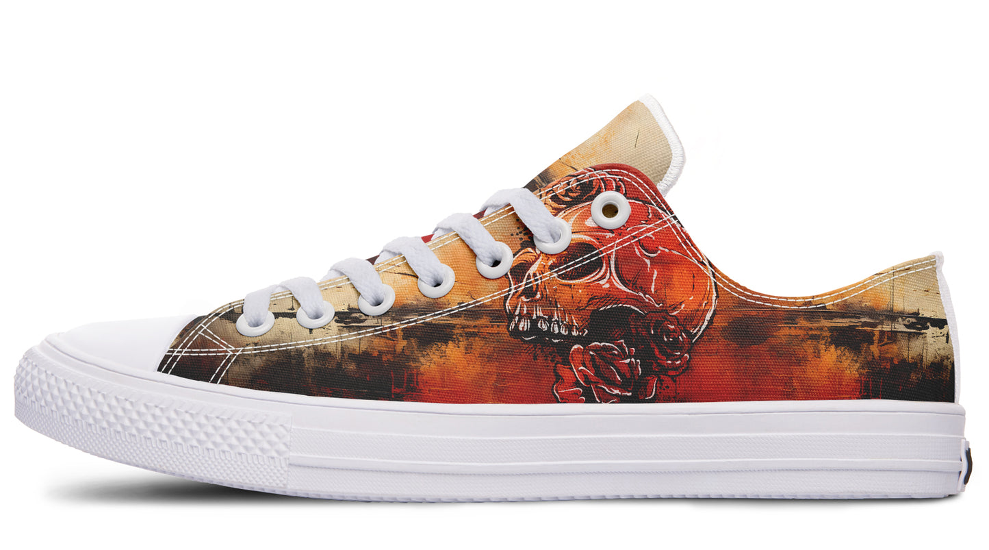 Rusty Skull And Roses Lowtops