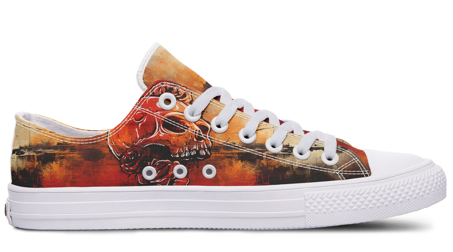 Rusty Skull And Roses Lowtops
