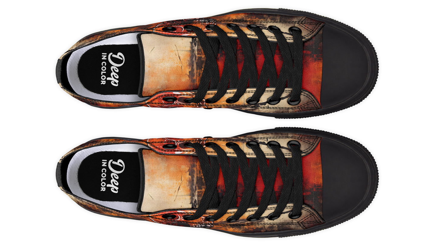 Rusty Skull And Roses Lowtops