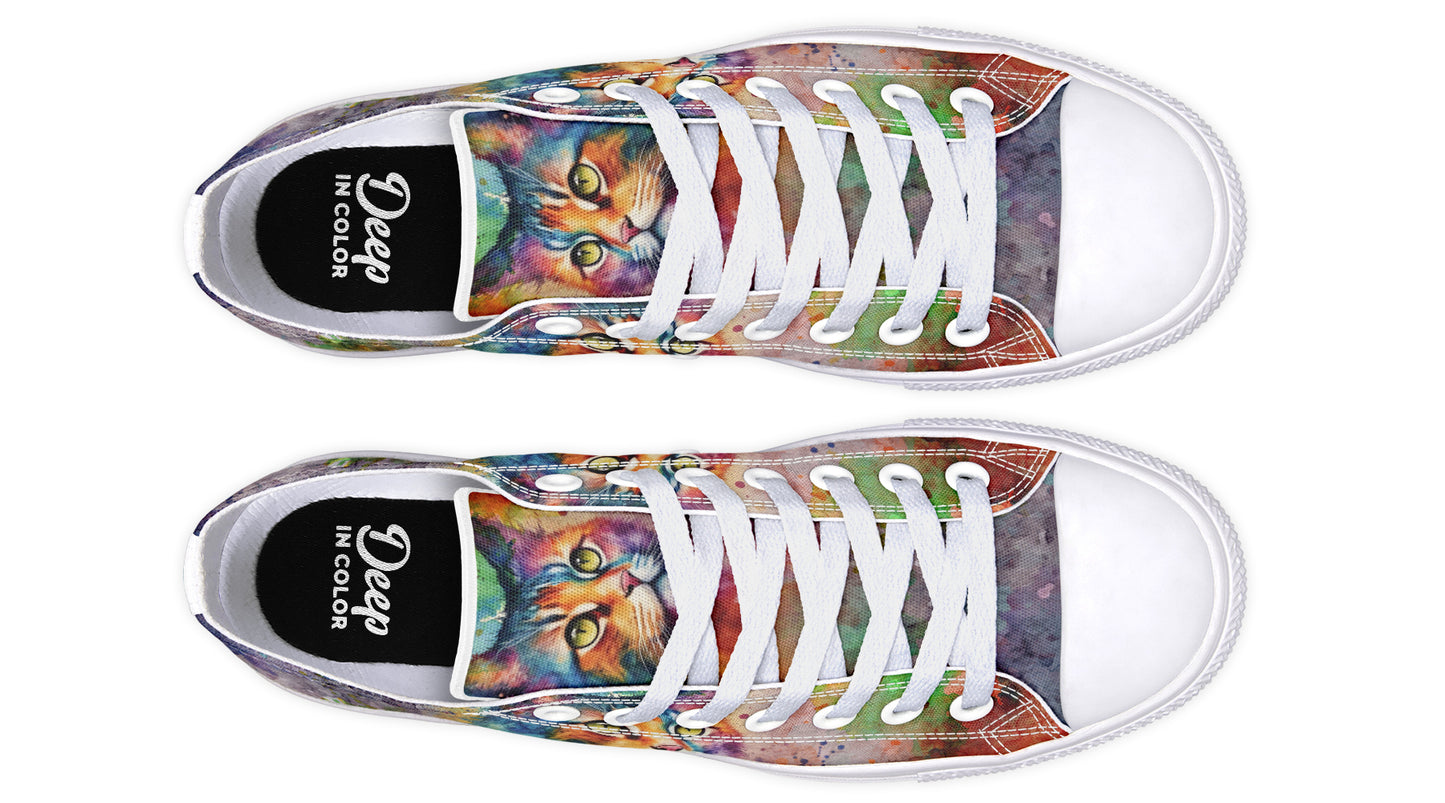 Watercolor Cat Lowtops