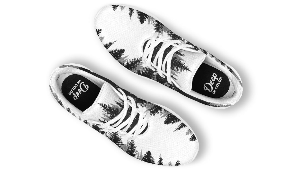 Black And White Pine Trees Sneakers
