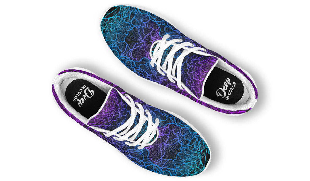 Blue Purple Flower Sneakers