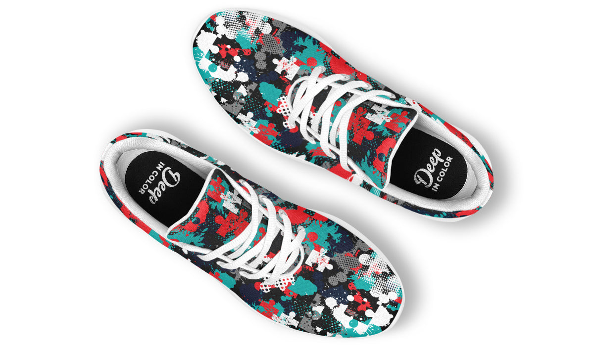 Colorful Grunge Puzzle Sneakers