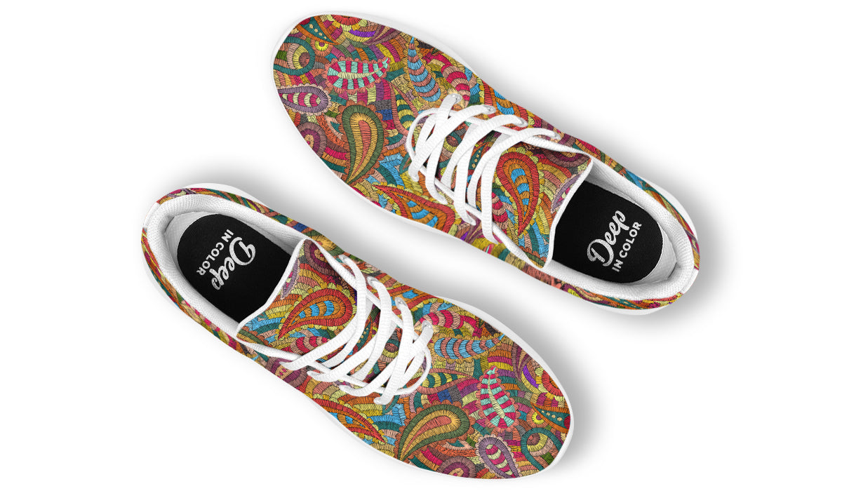 Embroidered Paisley Sneakers