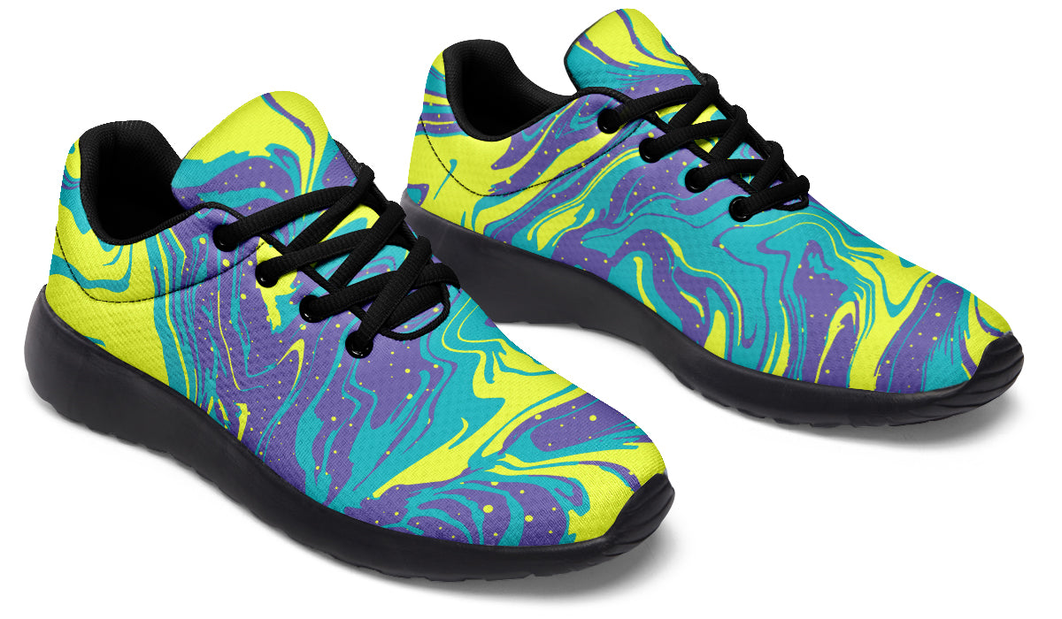 Purple Yellow Liquid Sneakers