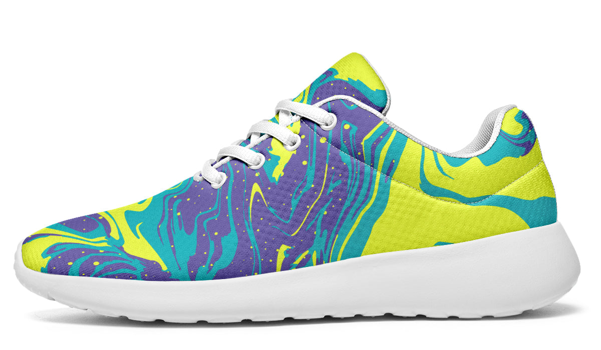 Purple Yellow Liquid Sneakers