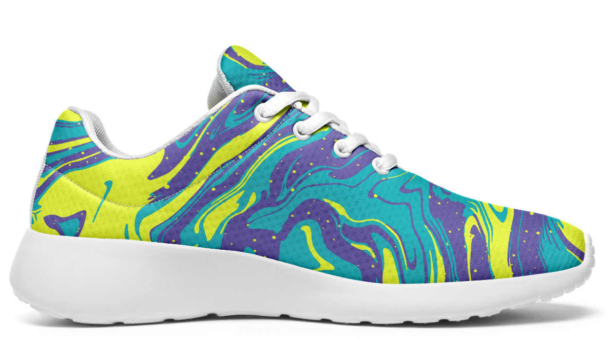 Purple Yellow Liquid Sneakers