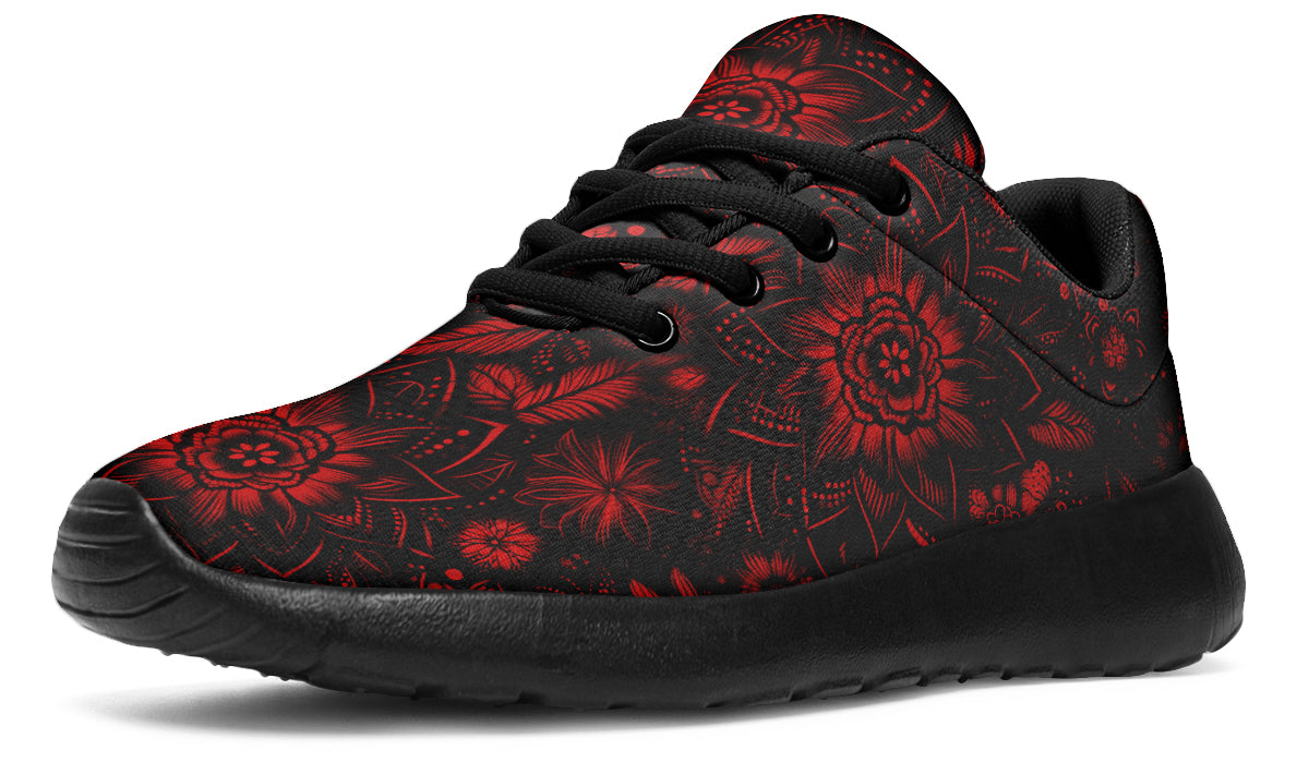Red Mandala Flower Sneakers