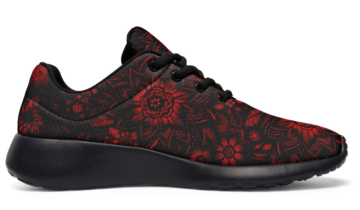 Red Mandala Flower Sneakers