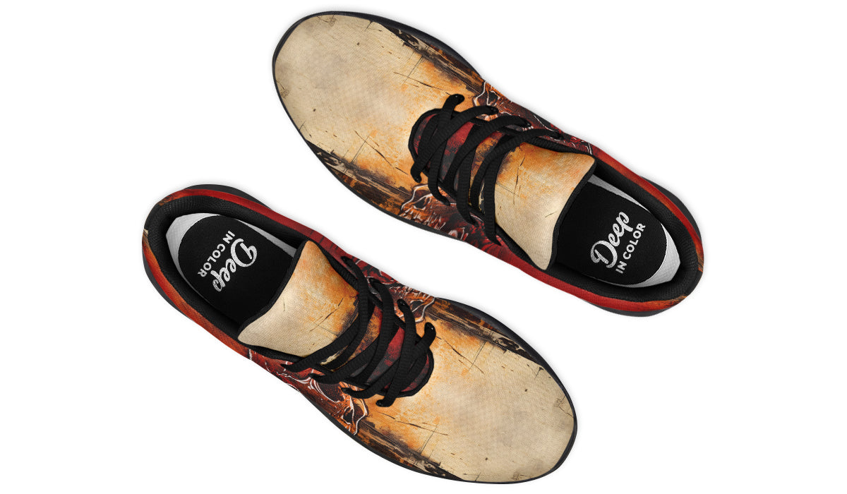 Rusty Skull And Roses Sneakers