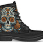 Sugar Skull With Orange Flowers Boots