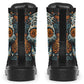 Sugar Skull With Orange Flowers Boots