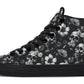 Black And White Flower Skull Hightops