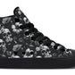 Black And White Flower Skull Hightops