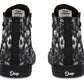 Black And White Flower Skull Hightops