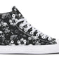 Black And White Flower Skull Hightops