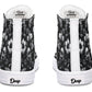 Black And White Flower Skull Hightops