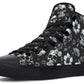 Black And White Flower Skull Hightops