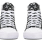 Black And White Flower Skull Hightops