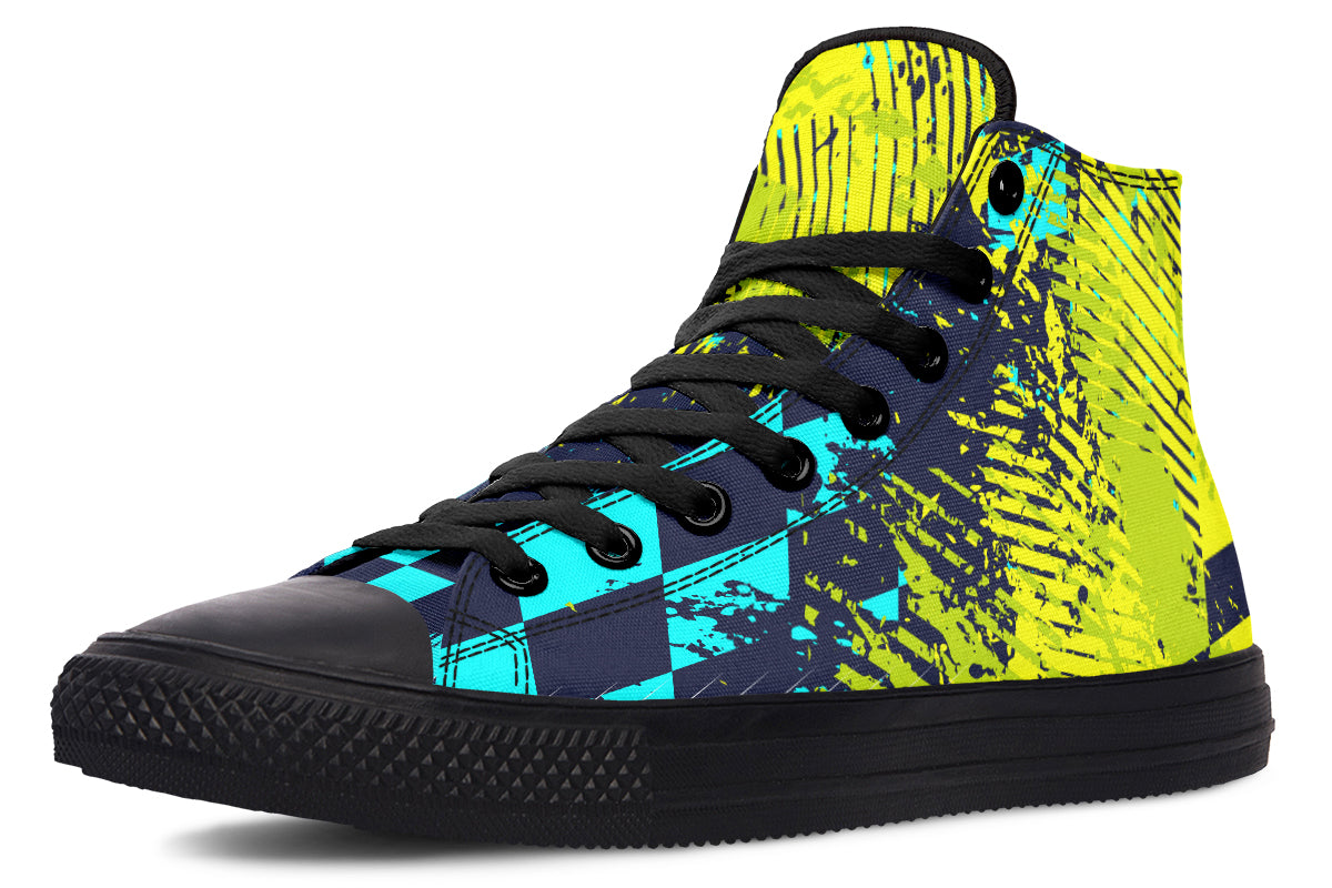 Checkered Green Grunge Hightops